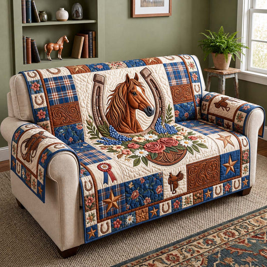 Lucky Stallion Quilted Sofa Cover GFTOQM5085