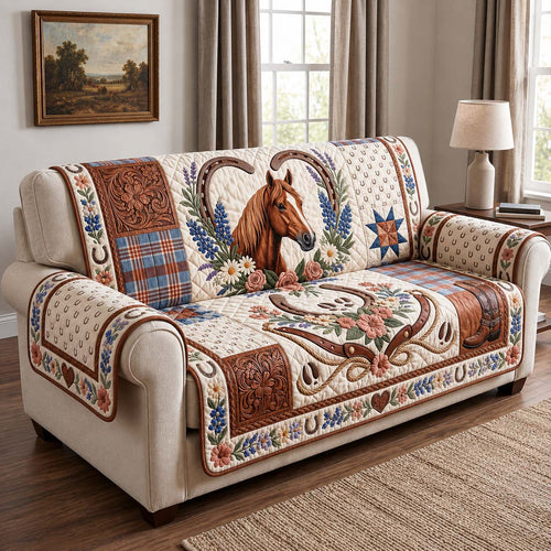 Prairie Horseshoe Quilted Sofa Cover GFTOQM5086