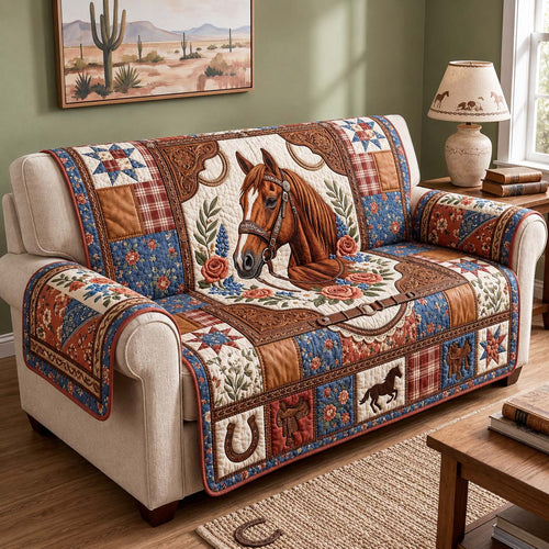 Rustic Bridle Quilted Sofa Cover GFTOQM5087
