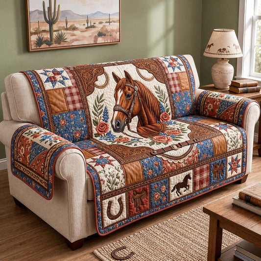 Rustic Bridle Quilted Sofa Cover GFTOQM5087