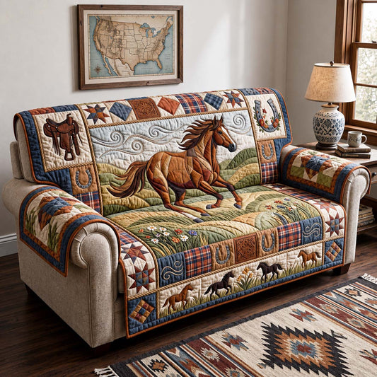 Wild Prairie Quilted Sofa Cover GFTOQM5088