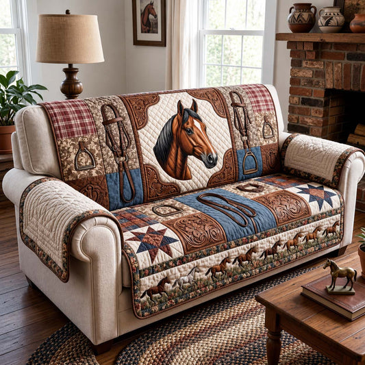 Saddle Heritage Quilted Sofa Cover GFTOQM5089