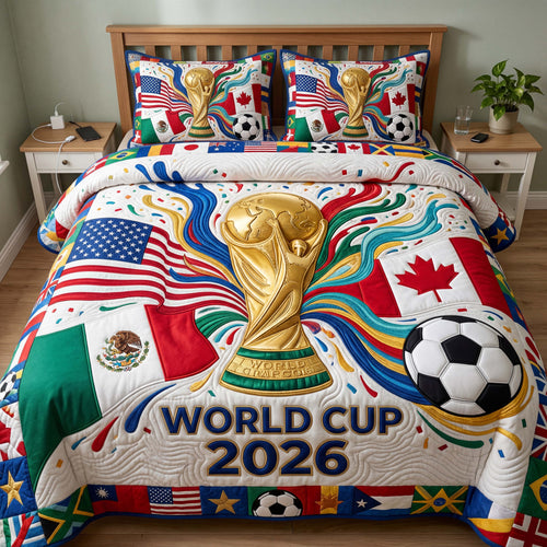 Tri Nation Trophy 3-Piece Quilted Bedding Set GFTOQM5094