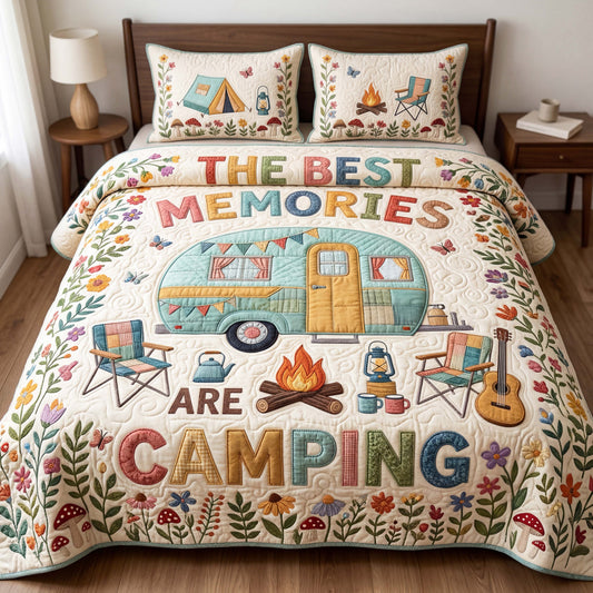 Camping Memories 3-Piece Quilted Bedding Set GFTOQM5099