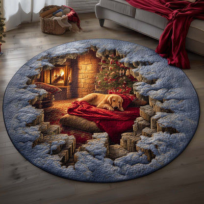 Golden Retriever Quilted Round Mat GFTOQM72