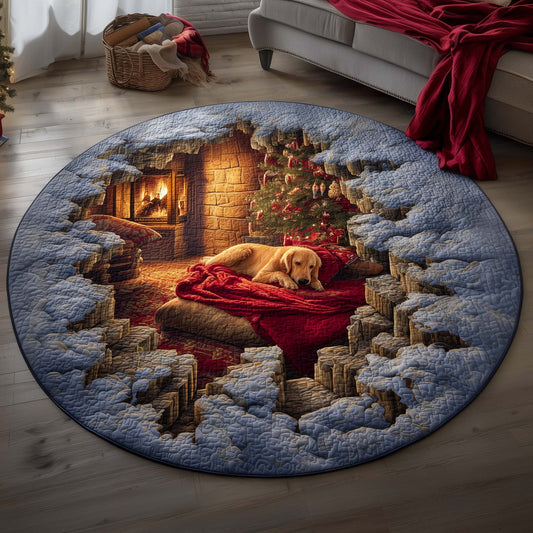 Golden Retriever Quilted Round Mat GFTOQM72