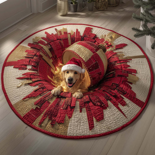 Golden Retriever Quilted Round Mat GFTOQM75