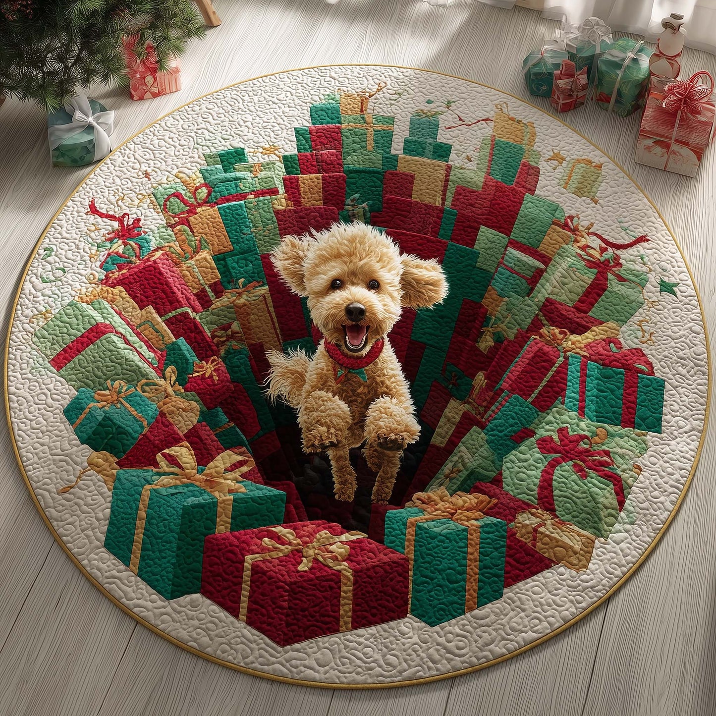 Poodle Quilted Round Mat GFTOQM83