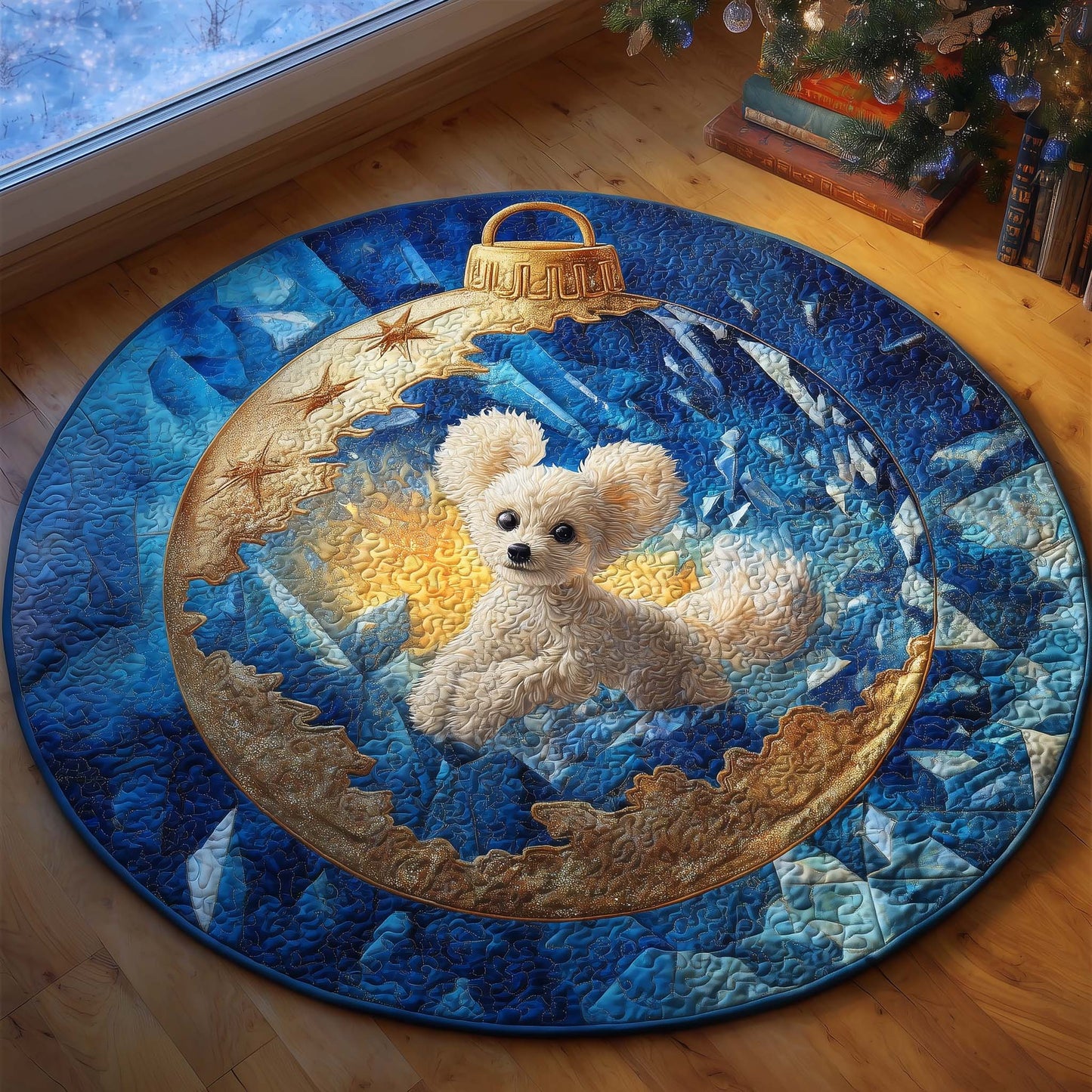 Poodle Quilted Round Mat GFTOQM85