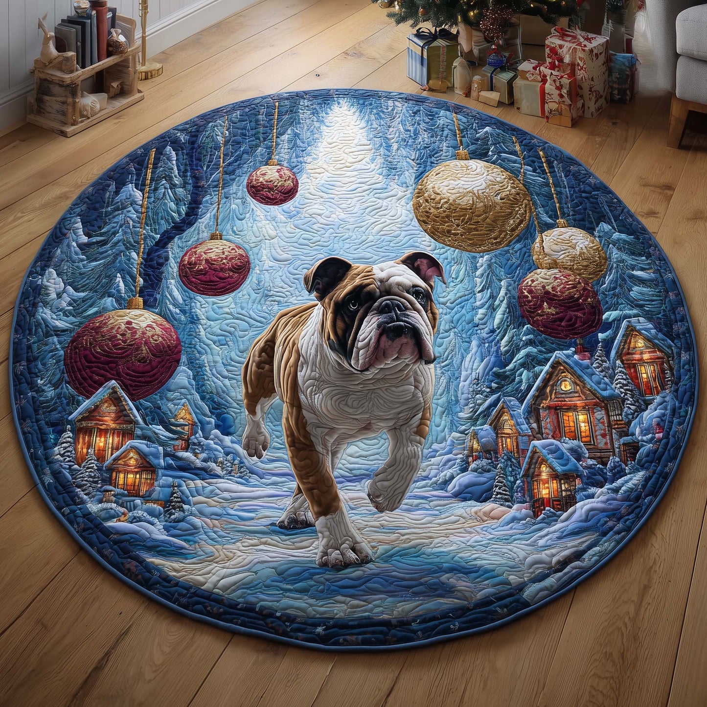 Bulldog Quilted Round Mat GFTOQM90