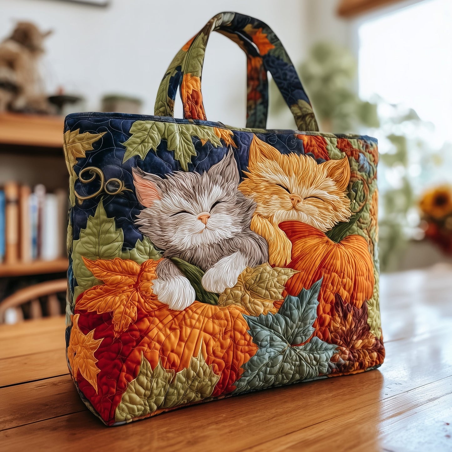 Autumn Dreamy Cat Quilted Tote Bag GFTOTG102