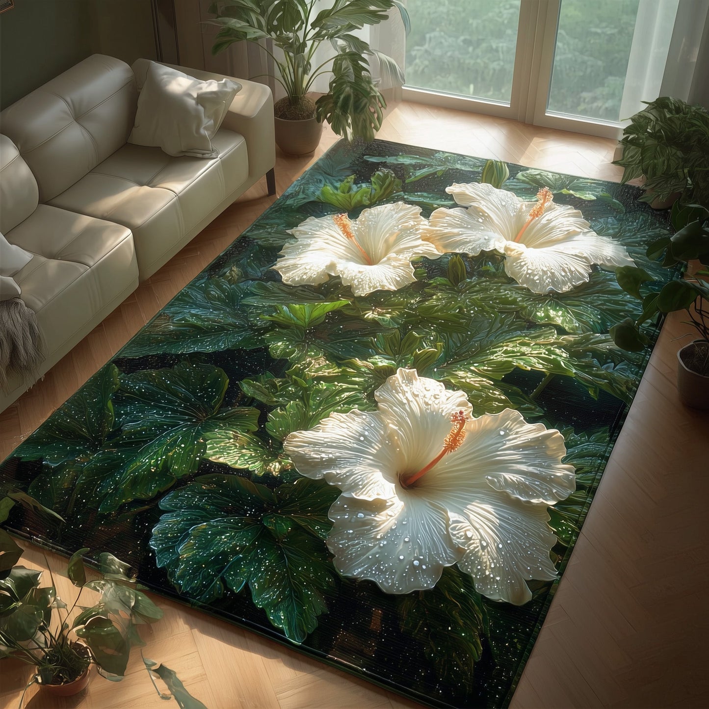 Hibiscus Serenity Area Rug GFTOTG1074