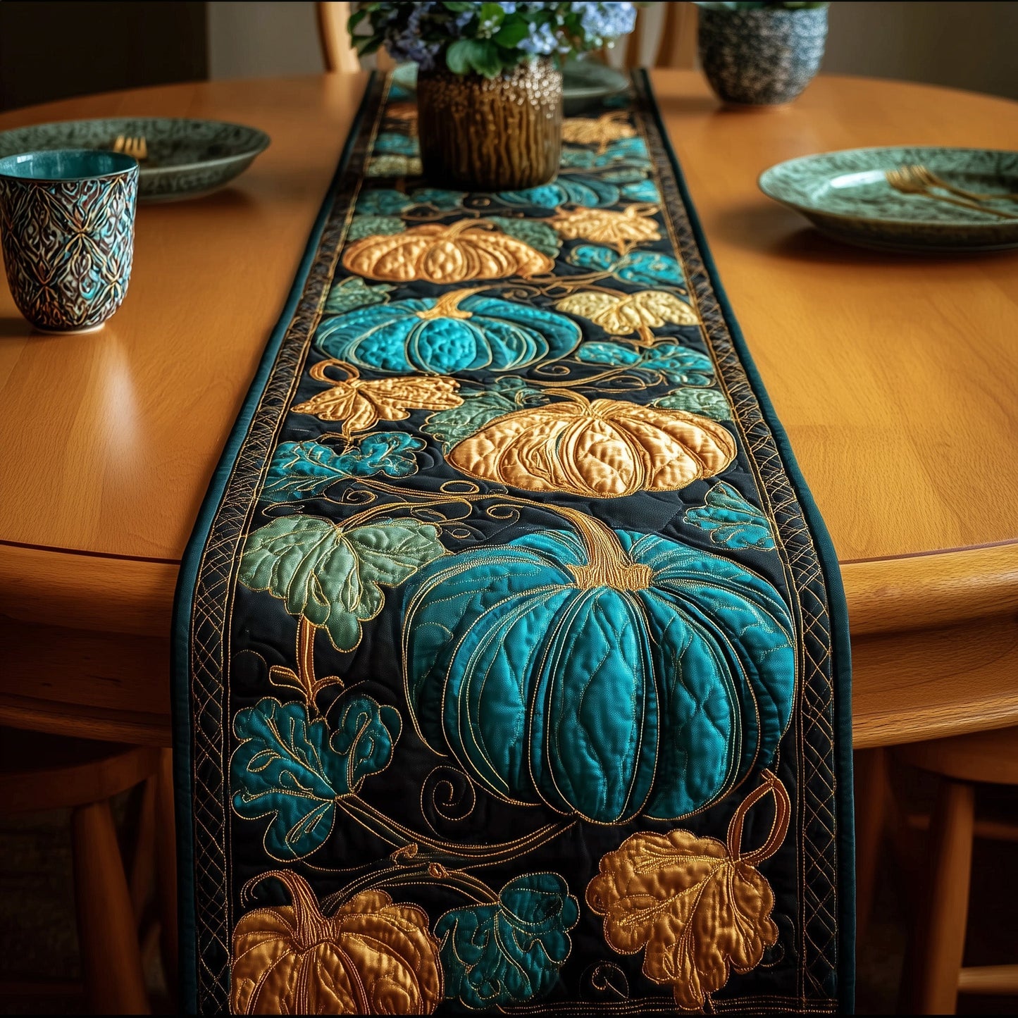 Mystic Pumpkin Night Quilted Table Runner GFTOTG111