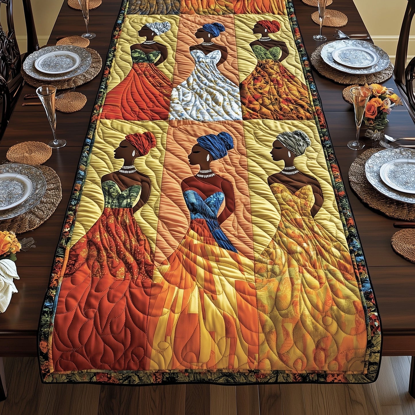 Golden Queens Quilted Table Runner GFTOTG1136