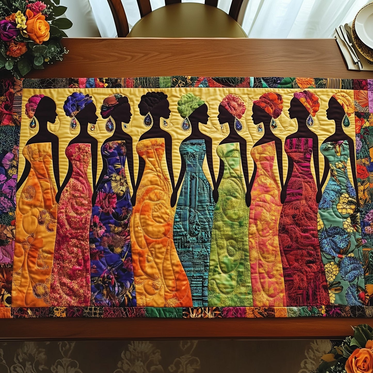 Golden Queens Quilted Table Runner GFTOTG1138