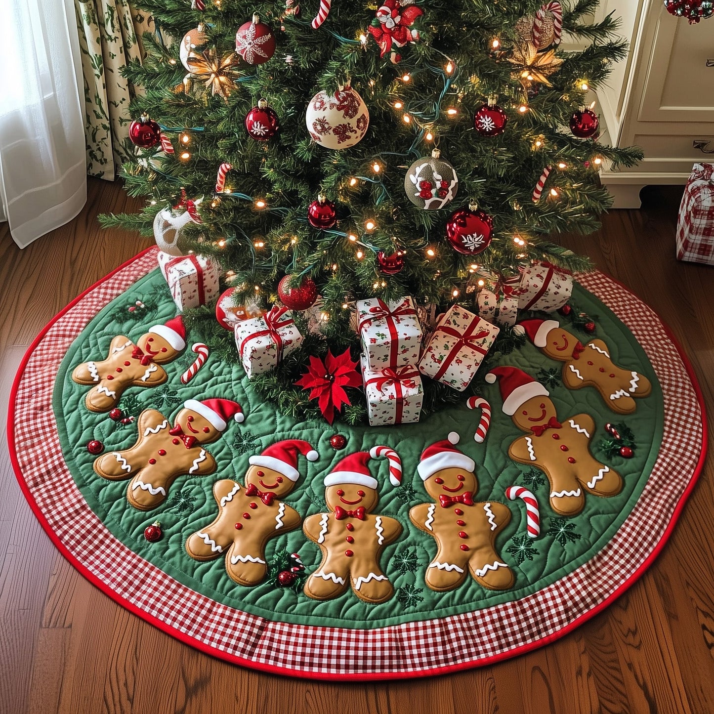 Gingerbread Cookie Quilted Tree Skirt GFTOTG1139