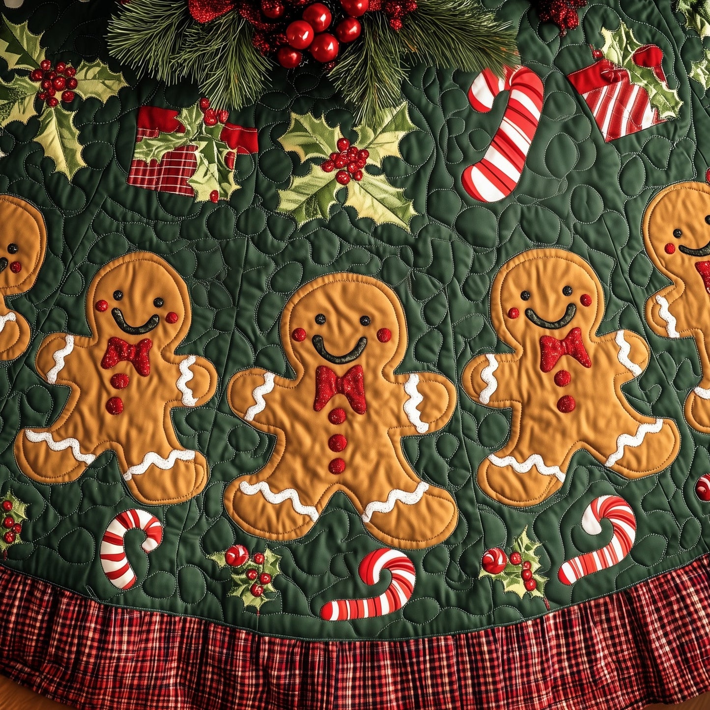 Gingerbread Cookie Quilted Tree Skirt GFTOTG1142