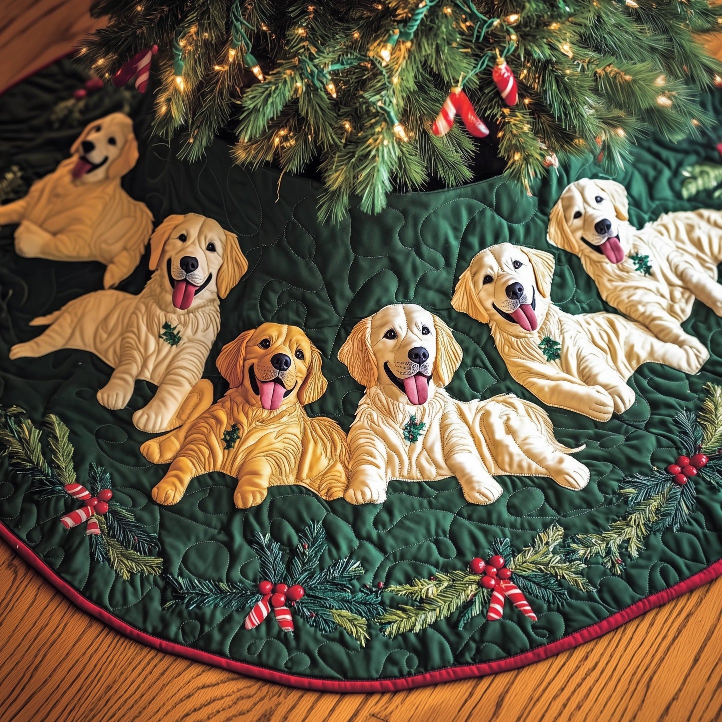 Golden Retriever Quilted Tree Skirt GFTOTG1153