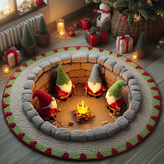 Cheerful Gnomes Quilted Round Mat GFTOTG1192