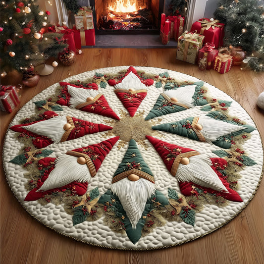 Cheerful Gnomes Quilted Round Mat GFTOTG1193