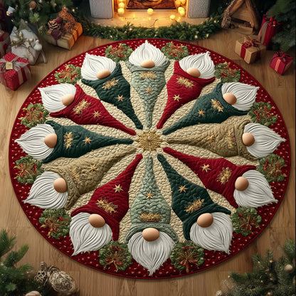 Cheerful Gnomes Quilted Round Mat GFTOTG1194