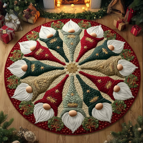 Cheerful Gnomes Quilted Round Mat GFTOTG1194