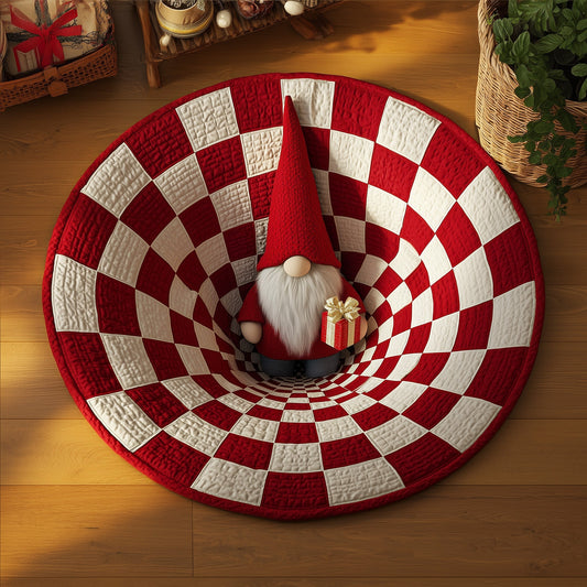 Cheerful Gnome Quilted Round Mat GFTOTG1195