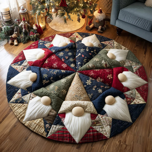 Cheerful Gnomes Quilted Round Mat GFTOTG1197