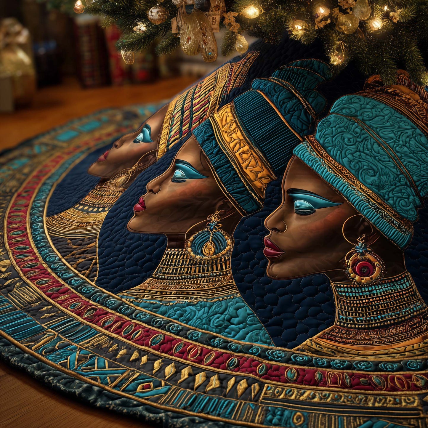 Golden Queens Quilted Tree Skirt GFTOTG1232