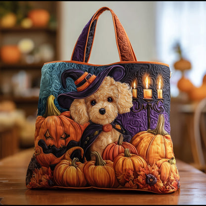 Autumn Poodle Quilted Tote Bag GFTOTG124