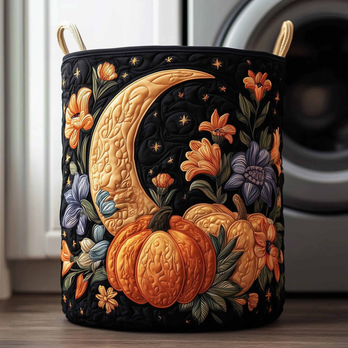 Autumn Harvest Night Quilted Laundry Basket GFTOTG130