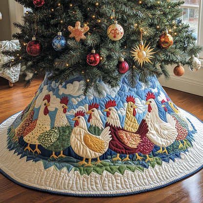 Whimsical Chicken Quilted Tree Skirt GFTOTG1314