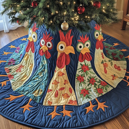 Whimsical Chicken Quilted Tree Skirt GFTOTG1315