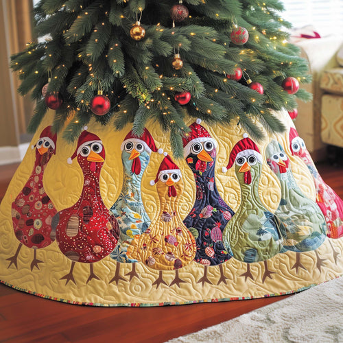 Whimsical Chicken Quilted Tree Skirt GFTOTG1316