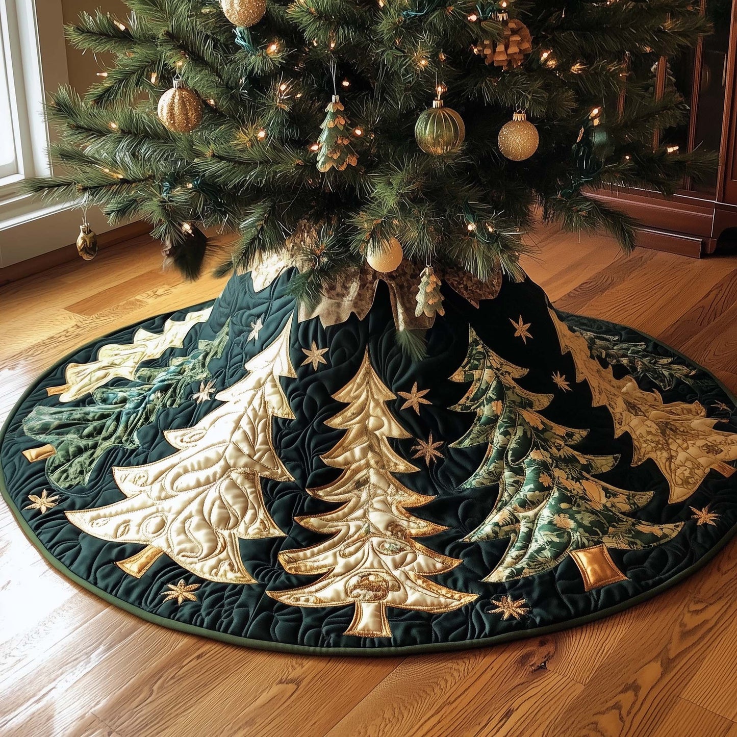 Winter Pine Quilted Tree Skirt GFTOTG1326