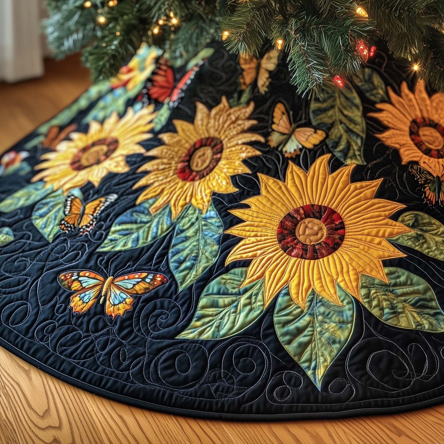 Sunflower Quilted Tree Skirt GFTOTG1330