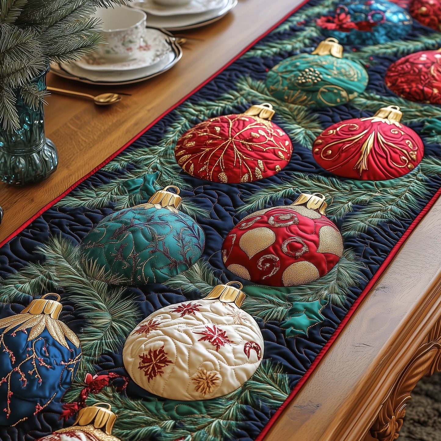Christmas Ornaments Quilted Table Runner GFTOTG1336