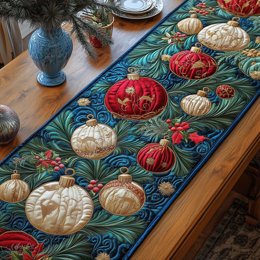Christmas Ornaments Quilted Table Runner GFTOTG1337