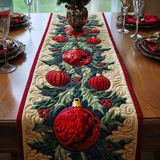 Christmas Ornaments Quilted Table Runner GFTOTG1340