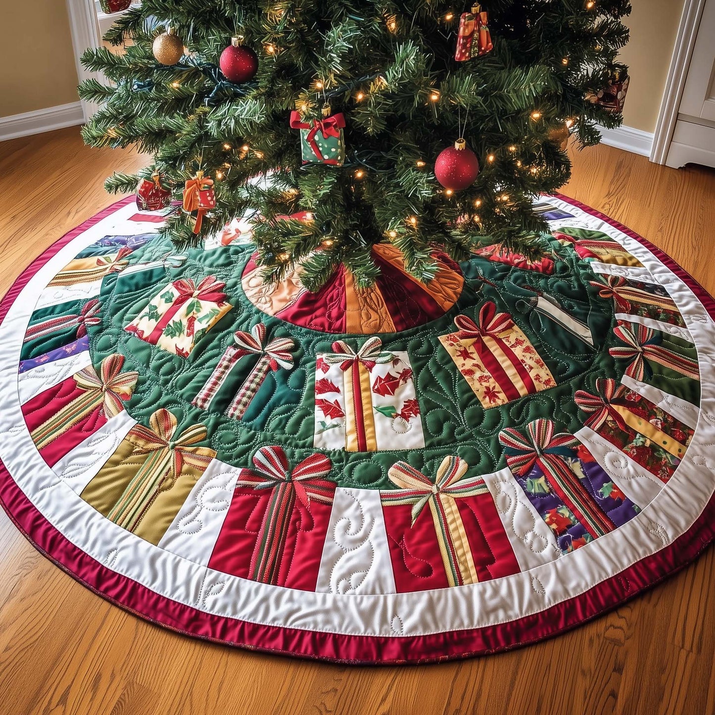 Holiday Treasures Quilted Tree Skirt GFTOTG1377
