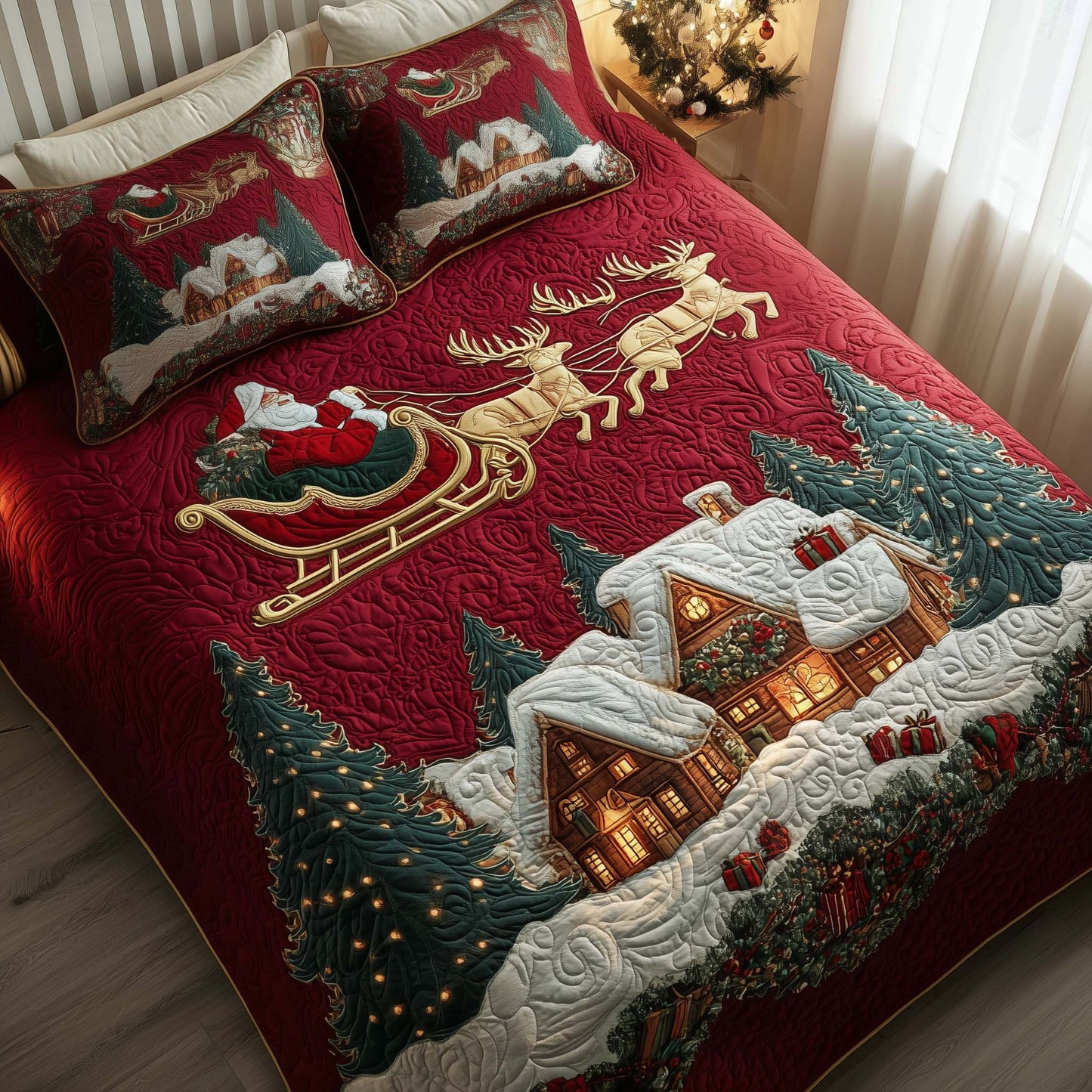 Midnight Santa Voyage Duvet Cover Set GFTOTG1389