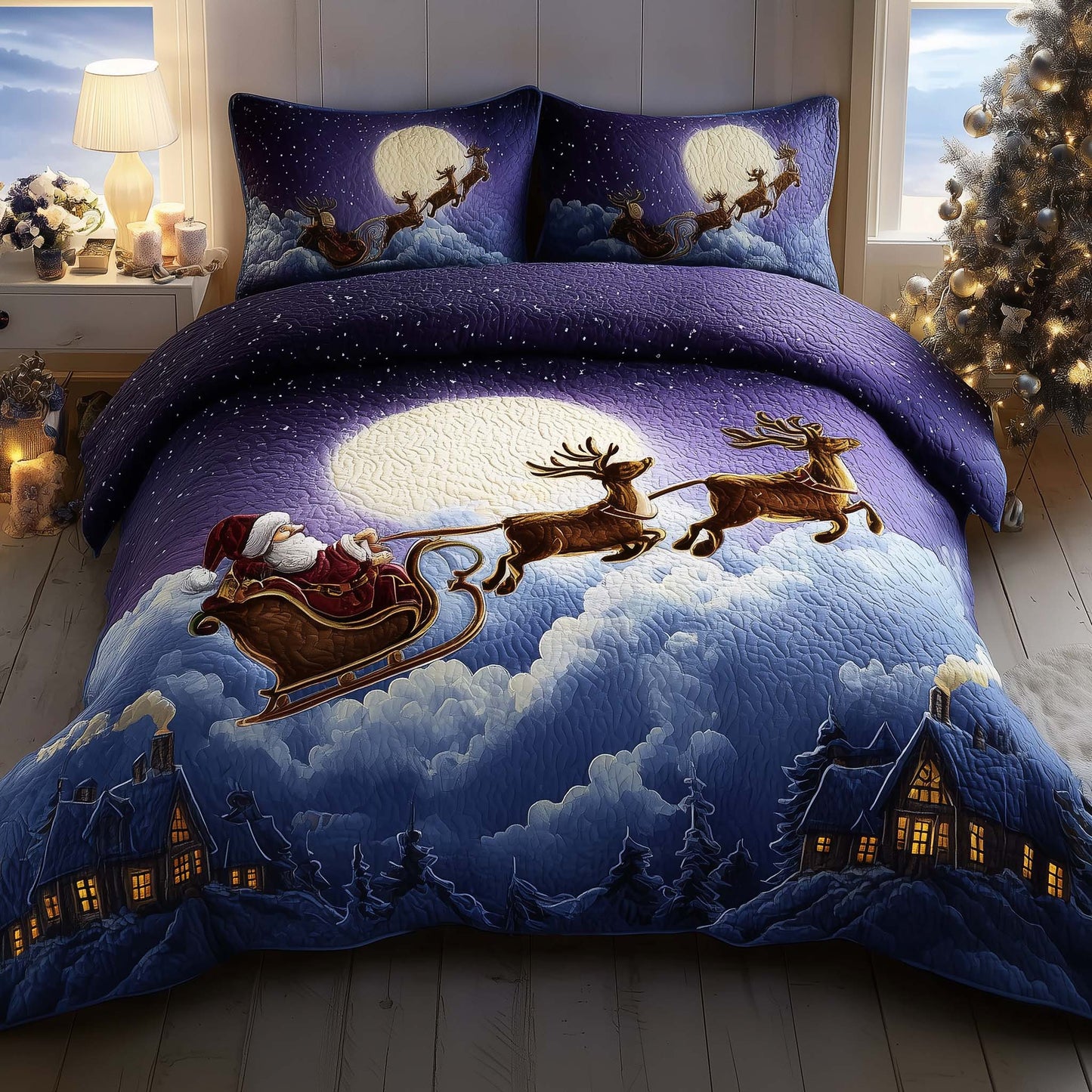 Midnight Santa Voyage Duvet Cover Set GFTOTG1390