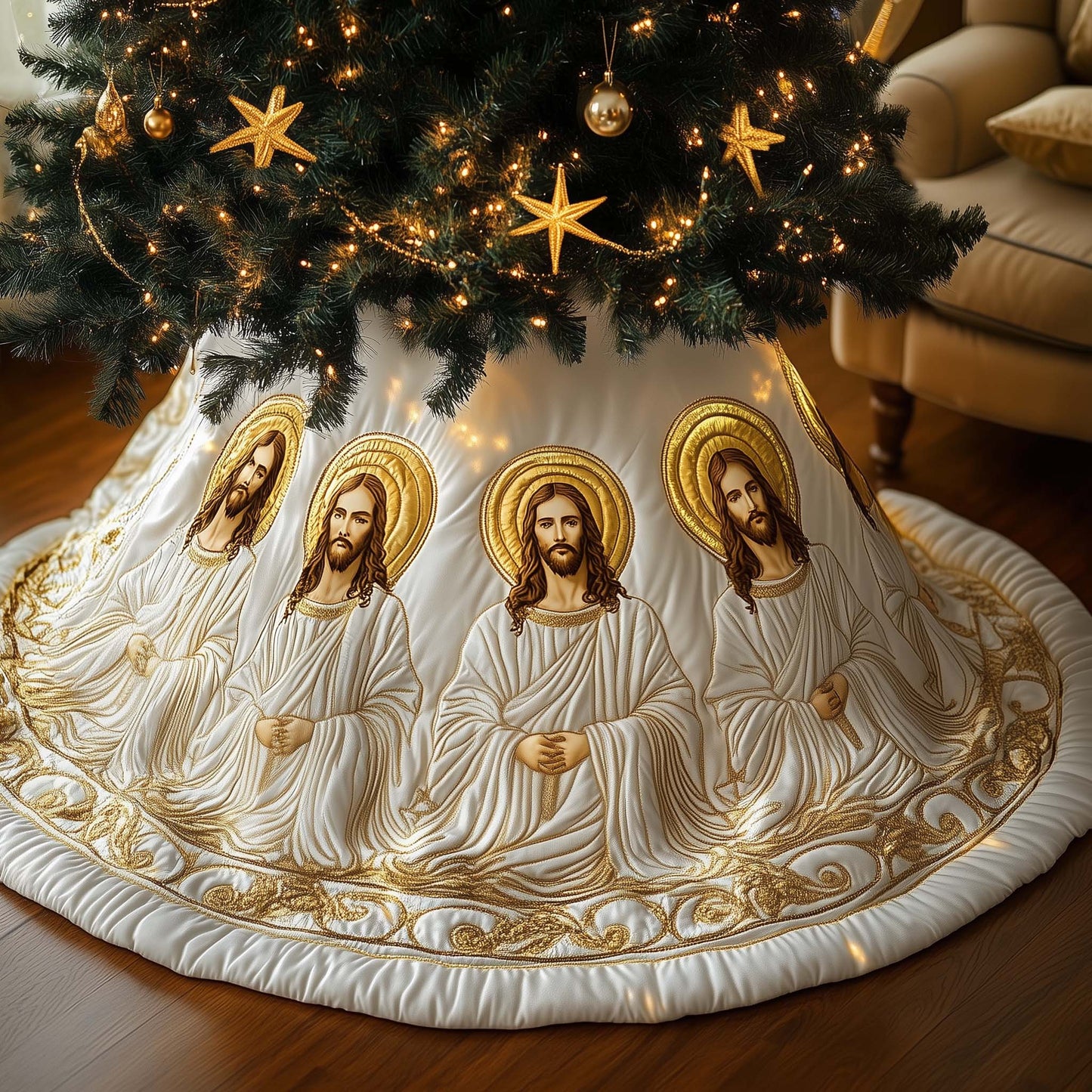 Celestial Faith Quilted Tree Skirt GFTOTG1409