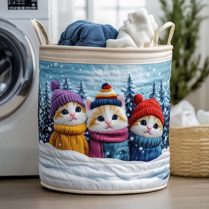 Cozy Whisker Quilted Laundry Basket GFTOTG1427