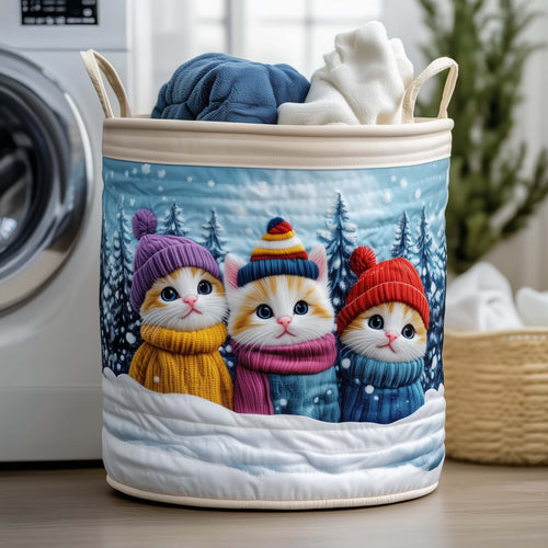 Cozy Whisker Quilted Laundry Basket GFTOTG1427