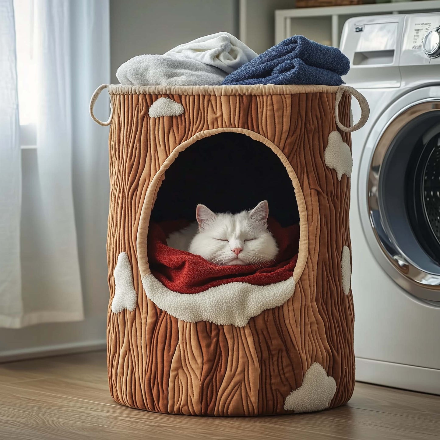 Cozy Whisker Quilted Laundry Basket GFTOTG1429