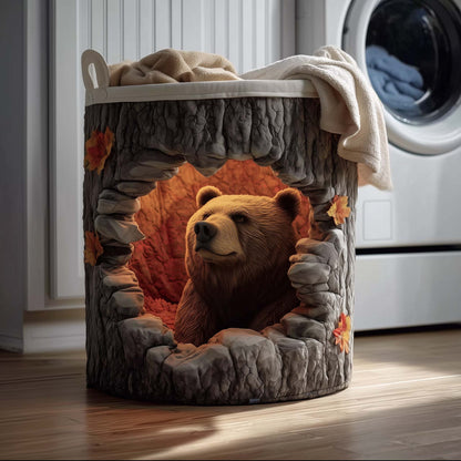 Rustic Bear Quilted Laundry Basket GFTOTG1431