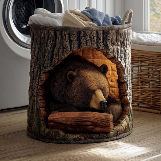 Rustic Bear Quilted Laundry Basket GFTOTG1432