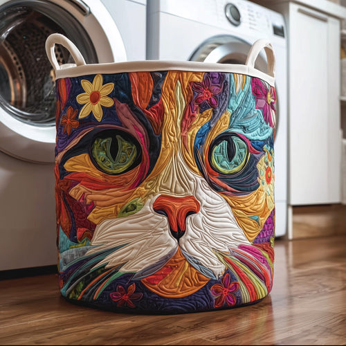 Rainbow Cat Quilted Laundry Basket GFTOTG145