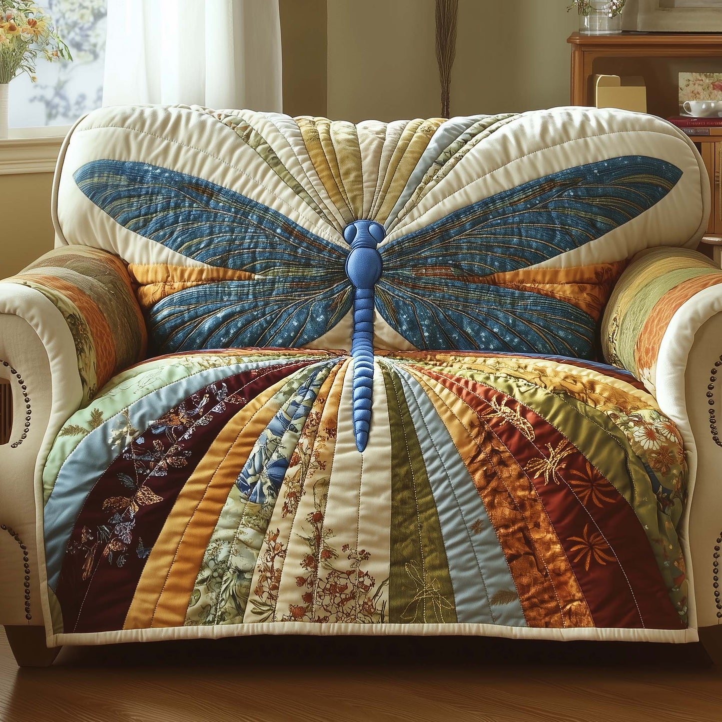 Mystic Dragonfly Quilted Sofa Cover GFTOTG1455